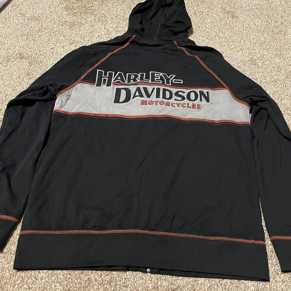 Harley Davidson Motorcycles Mens Black Zip Up Hoodie EST 1903 Graphic Size M - Picture 2 of 8